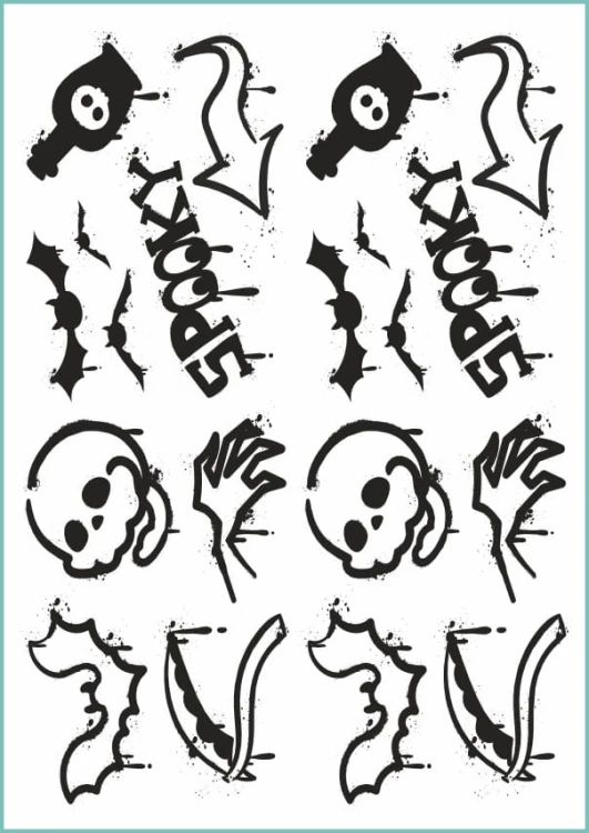 Tatuaże tymczasowe wzory na Halloween pisane sprayem