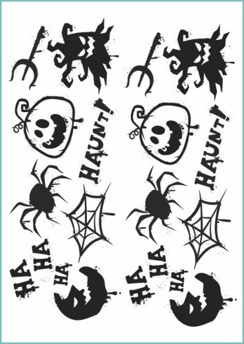 Tatuaże tymczasowe wzory na Halloween pisane sprayem 02