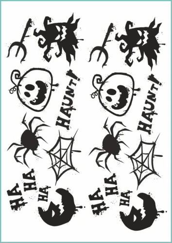 Tatuaże tymczasowe wzory na Halloween pisane sprayem 02