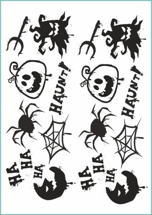 Tatuaże tymczasowe wzory na Halloween pisane sprayem 02