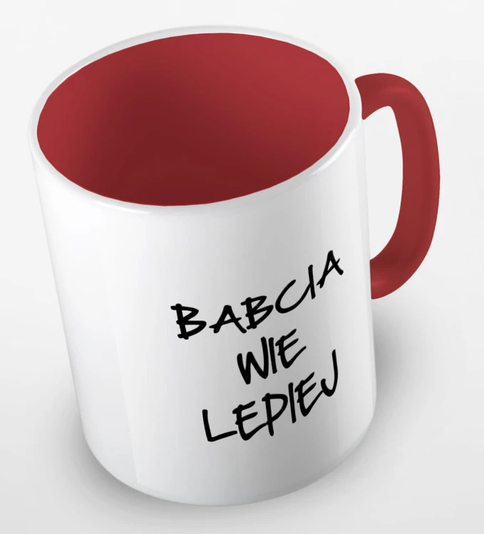 kolorowy kubek babcia wie lepiej 01 - czerwony.jpg