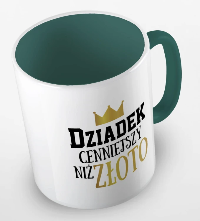 kolorowy kubek dziadek cenniejszy niż złoto - ciemnozielony.jpg
