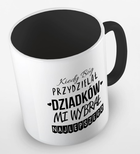 kolorowy kubek kiedy Bóg przydzielał Dziadków, mi wybrał najlepszego - czarny.jpg