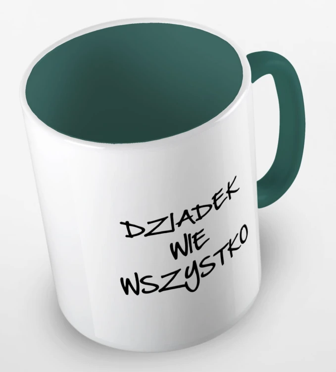 kolorowy kubek dziadek wie wszystko 01 - ciemnozielony.jpg