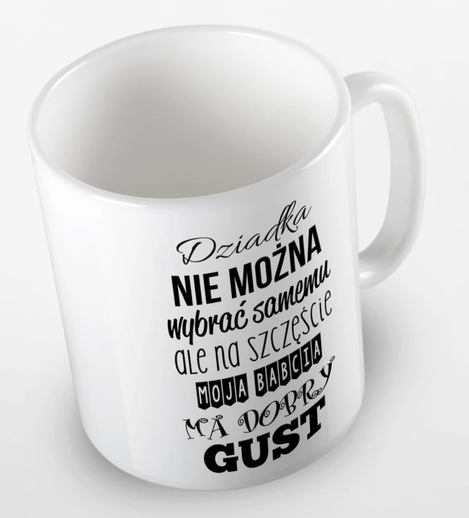 kolorowy kubek babcia ma dobry gust - biały.jpg