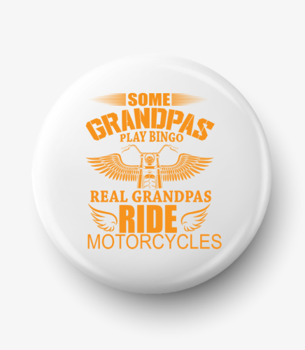 Button dziadek motocyklista