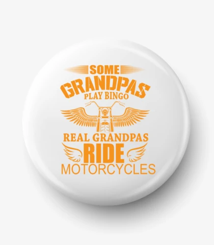 Button dziadek motocyklista