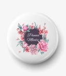 Button panna młoda peonie