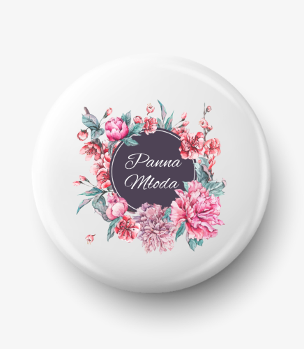 Button panna młoda peonie 1