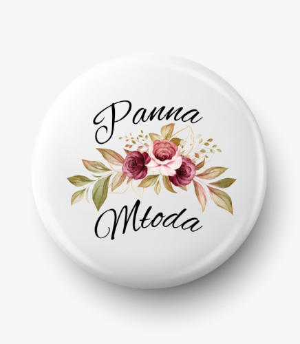 Button panna młoda kwiaty