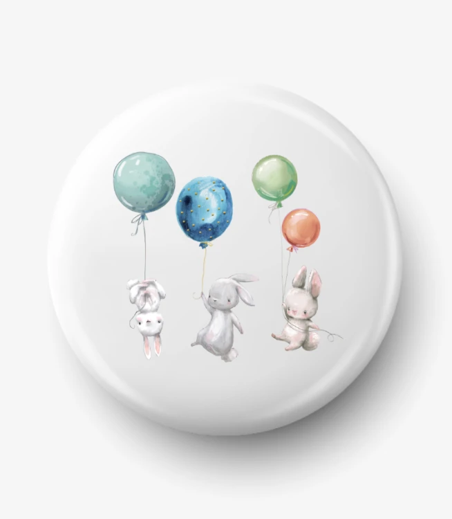 Button zajączek i balony