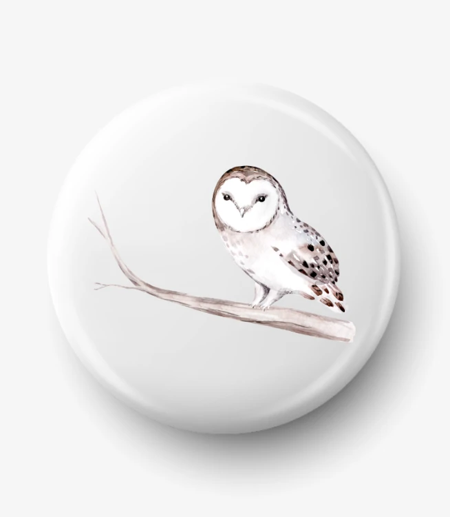 Button sowa na gałęzi