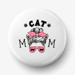 Button cat mom