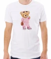 Biała męska koszulka bear girl doll
