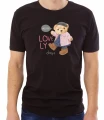 Męska czarna koszulka bear doll girl pink