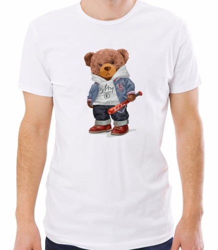 Biała męska koszulka bear doll