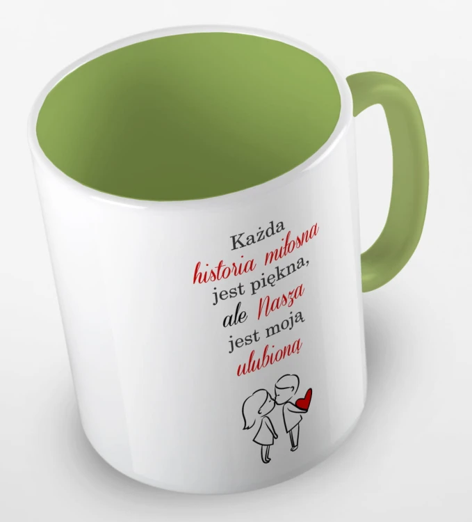 kolorowy kubek nasza historia miłosna jest moją ulubioną - jasnozielony.jpg