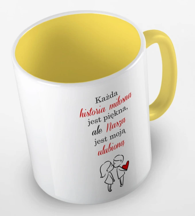 kolorowy kubek nasza historia miłosna jest moją ulubioną - żółty.jpg