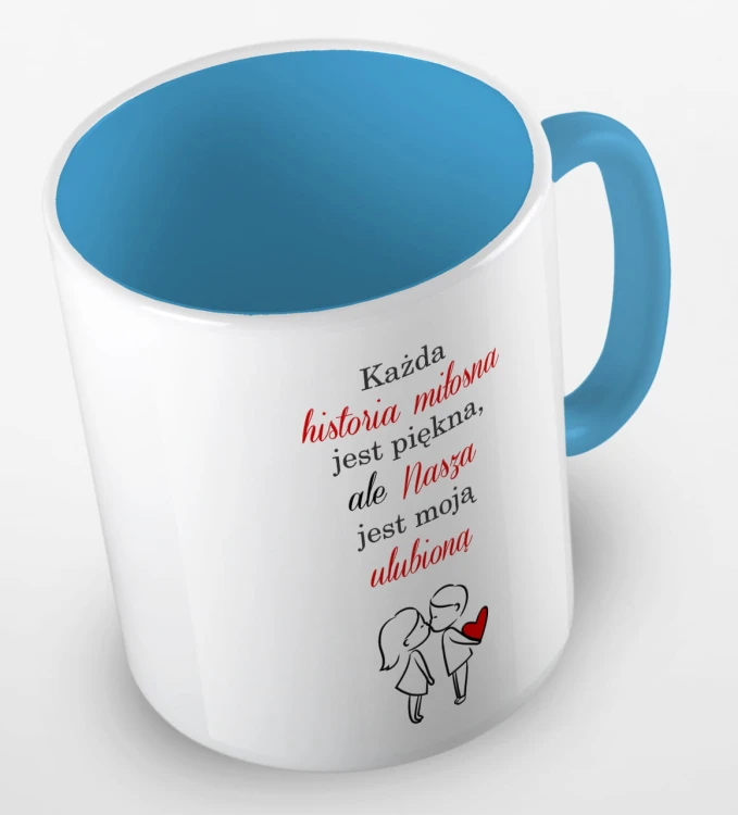 kolorowy kubek nasza historia miłosna jest moją ulubioną - błękitny.jpg