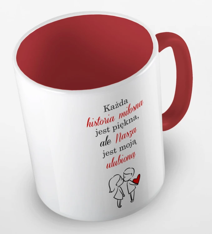 kolorowy kubek nasza historia miłosna jest moją ulubioną - czerwony.jpg