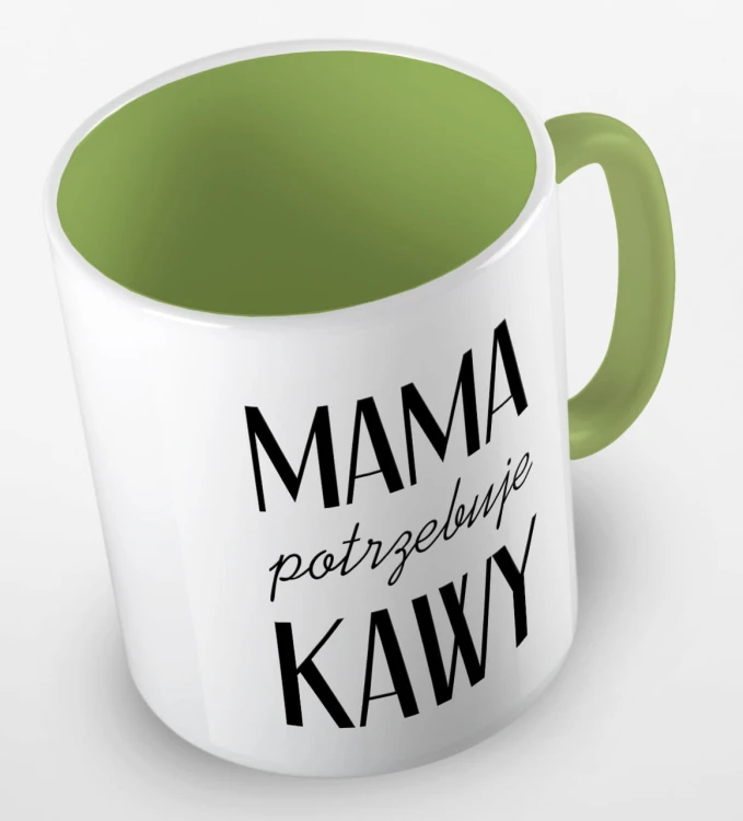 kolorowy kubek z hasłem mama potrzebuje kawy - jasnozielony.jpg