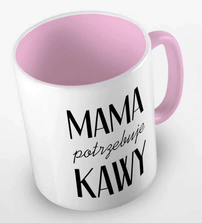 kolorowy kubek z hasłem mama potrzebuje kawy - różowy.jpg