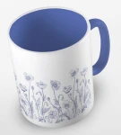 Kubek blue and white poppies