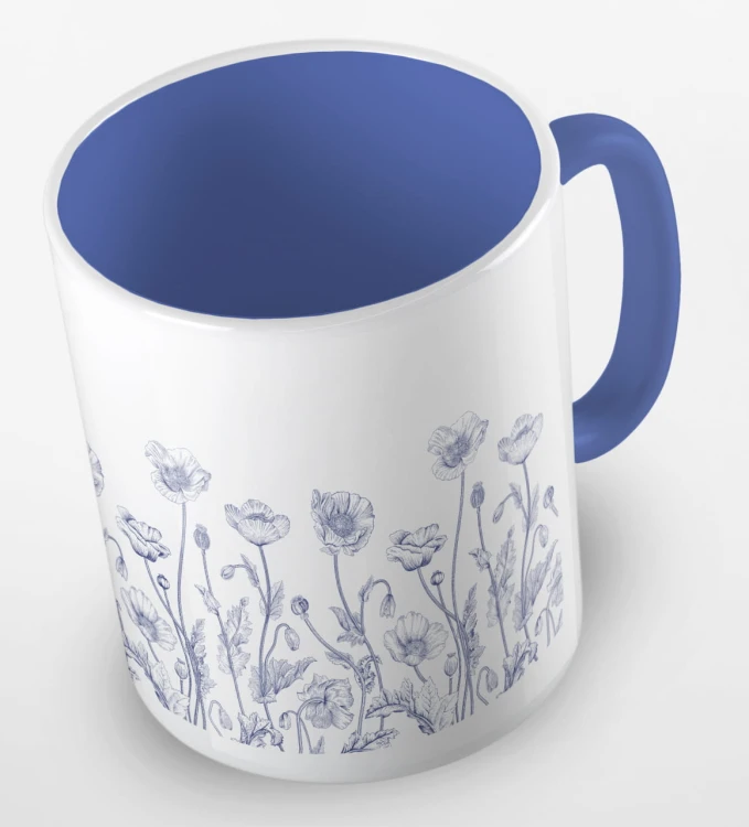 kolorowy kubek blue and white poppies - niebieski.jpg