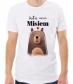 Biała męska koszulka jesteś moim misiem