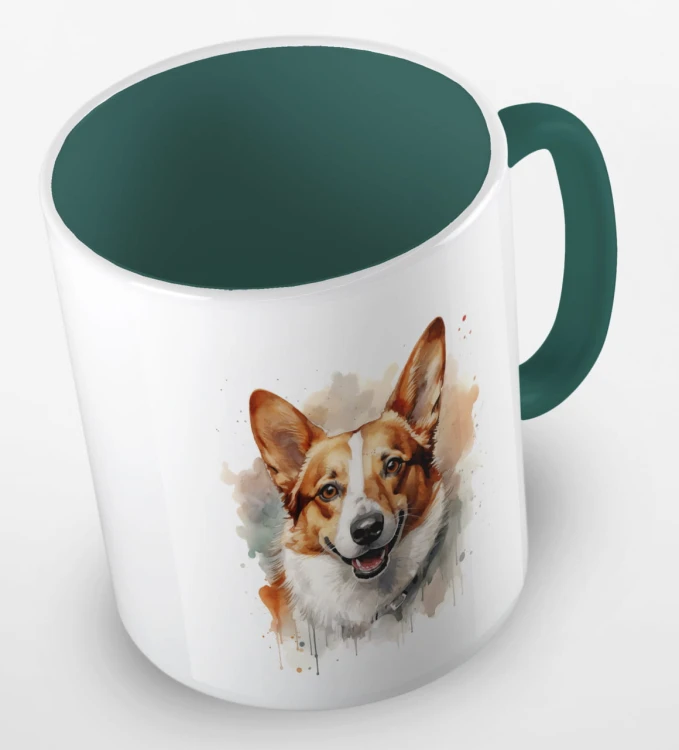 kolorowy kubek corgi - ciemnozielony.jpg