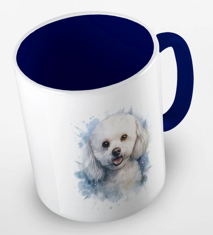 kolorowy kubek z rasą cavapoo - granatowy.jpg