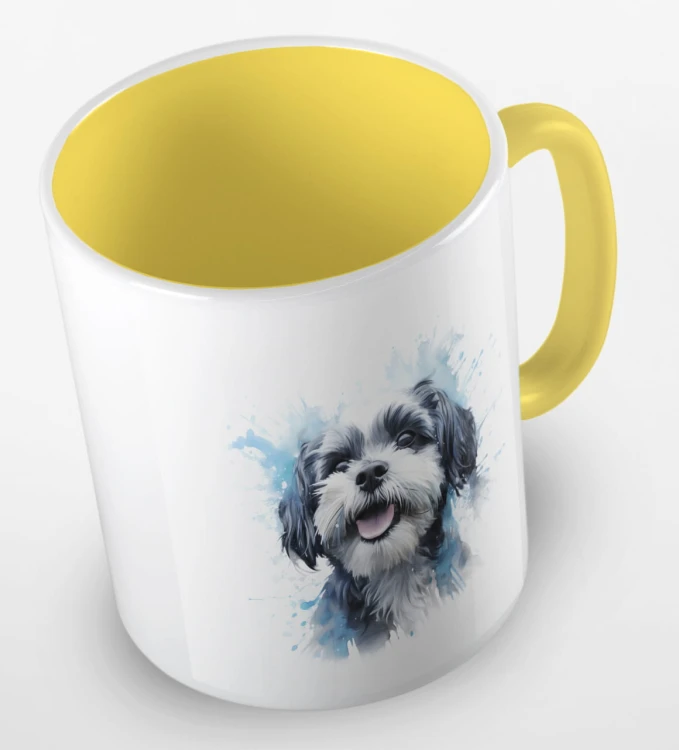 kolorowy kubek shih tzu - żółty.jpg