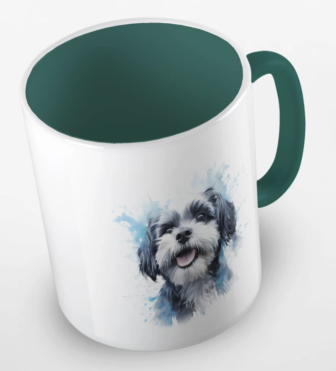 kolorowy kubek shih tzu - ciemnozielony.jpg