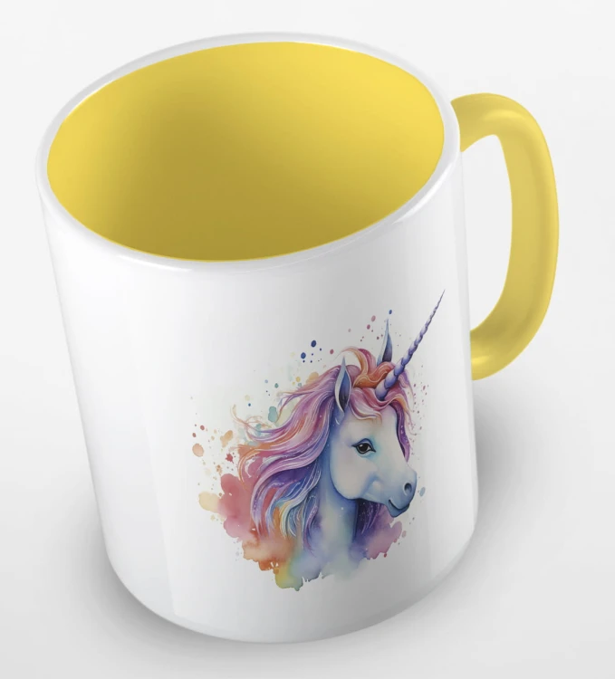 kolorowy kubek elegance unicorn - żółty.jpg