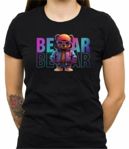 Koszulka teddy bear in holographic jacket