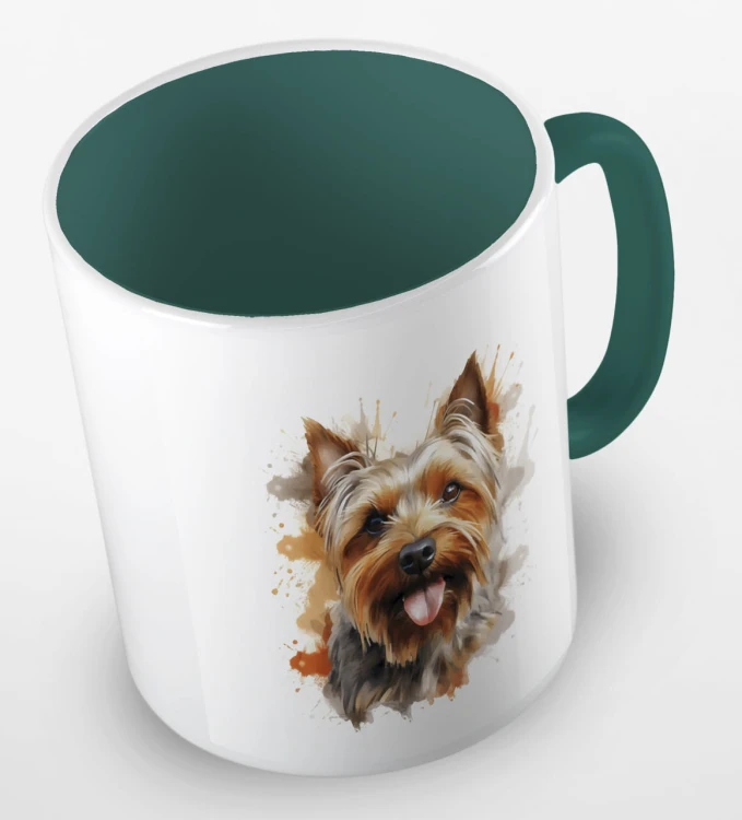 kolorowy kubek yorkshire terrier - ciemnozielony.jpg