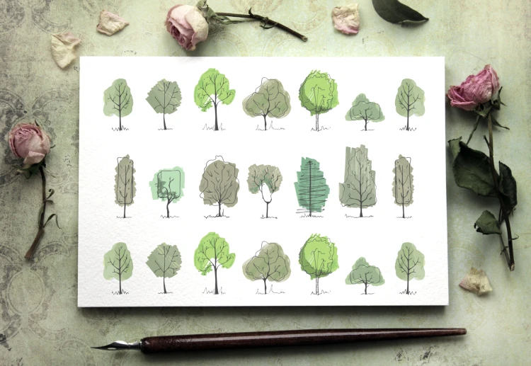 Tatuaże tymczasowe drawing trees