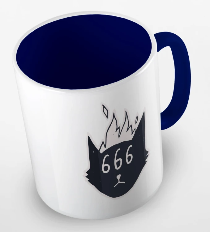 kolorowy kubek satanic cat 666 - granatowy.jpg