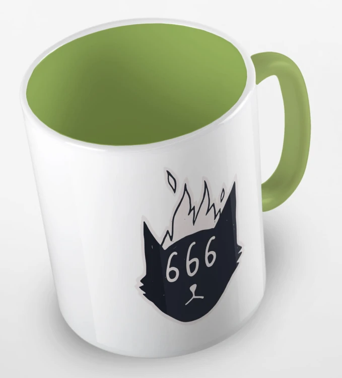 kolorowy kubek satanic cat 666 - jasnozielony.jpg