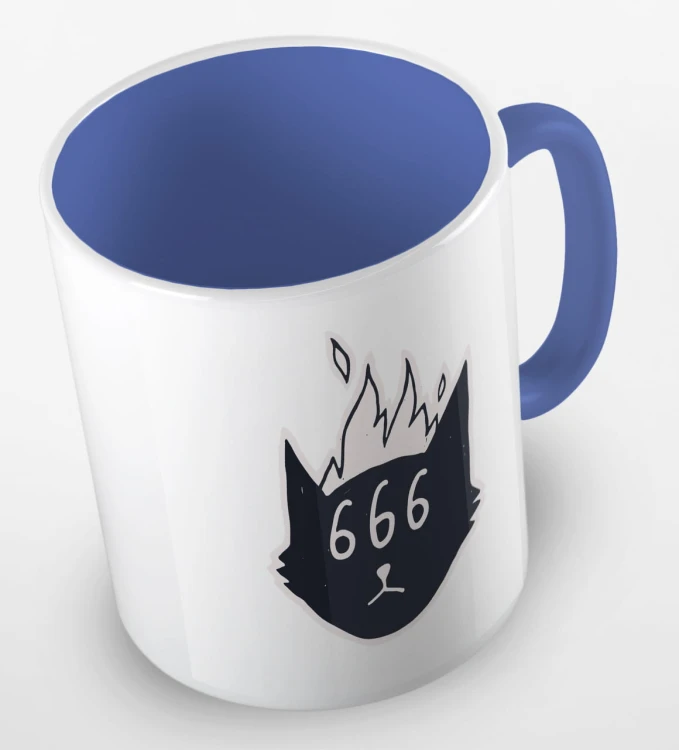 kolorowy kubek satanic cat 666 - niebieski.jpg