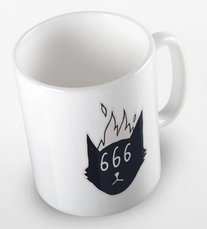 kolorowy kubek satanic cat 666 - biały.jpg