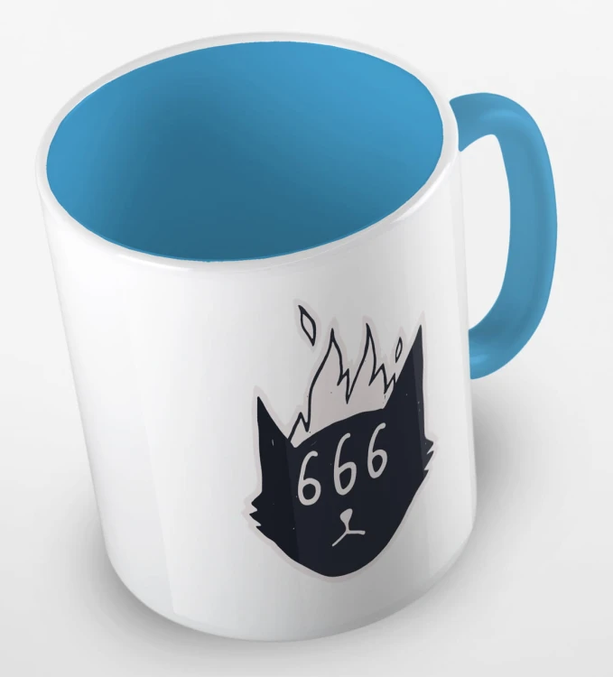kolorowy kubek satanic cat 666 - błękitny.jpg