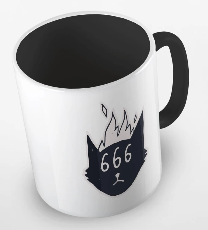 kolorowy kubek satanic cat 666 - czarny.jpg