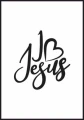 Plakat religijny z napisem I love Jesus. Dookoła tekstu został umieszczony margines.