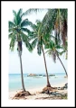 Plakat egzotyczna plaża w Tajlandii z białym marginesem dookoła