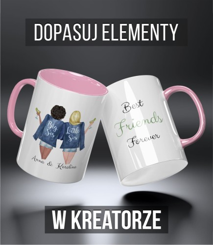 kolorowy kubek przyjaciele - big and little sis - różowy.jpg