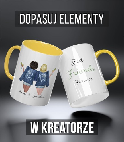 kolorowy kubek przyjaciele - big and little sis - żółty.jpg
