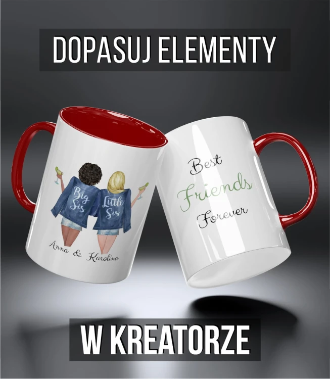 kolorowy kubek przyjaciele - big and little sis - bordowy.jpg