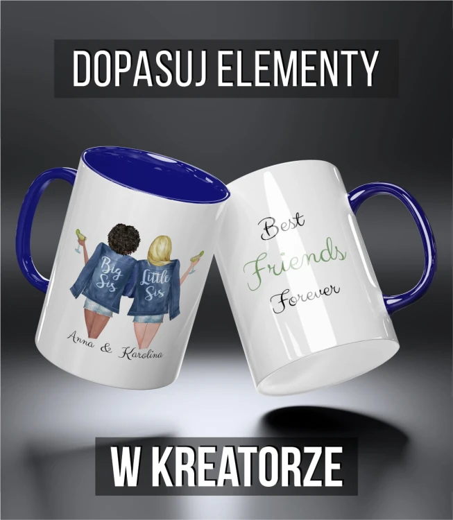 kolorowy kubek przyjaciele - big and little sis - granatowy.jpg