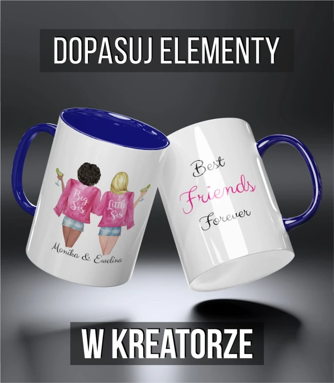 kolorowy kubek przyjaciele - big and  little sis pink - granatowy.jpg
